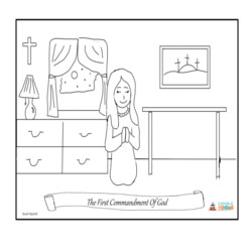 The First Commandment of God - Coloring Page